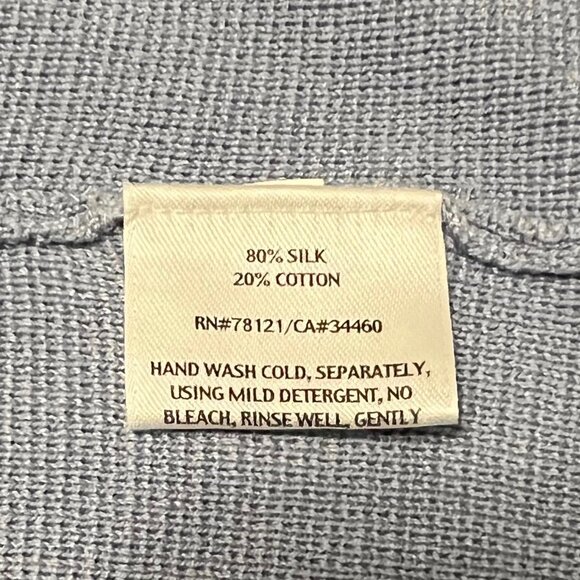 Eileen Fisher Silk Blend Open Interlock Jacket Knit Cardigan Blue Size 3X - Picture 5 of 5